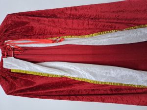 Kids Costumes to Hire - Royal Kids Cape - Red with white & gold detail